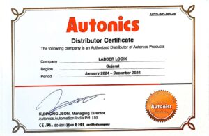 AUTONICS AUTHORIZED DISTRIBUTER CERTI 2024 page 0001