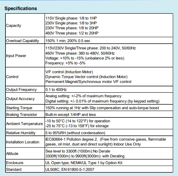 specification