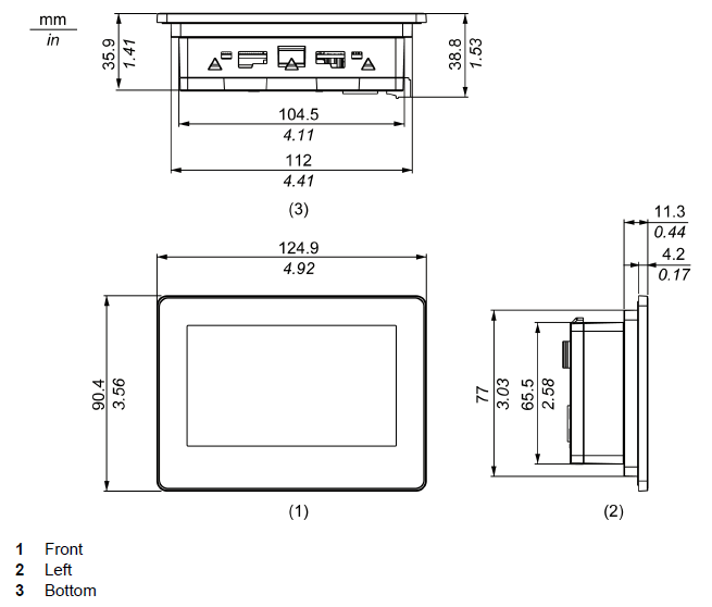 proface hmi dimensions 1 1